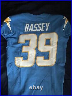 Los Angeles Chargers Essang Bassey Game Issued Powder Blue Jersey COA