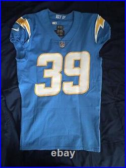 Los Angeles Chargers Essang Bassey Game Issued Powder Blue Jersey COA