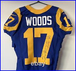 Los Angeles Ram Robert Woods Game Issued Signed Uncut 2014 Nike Throwback Jersey