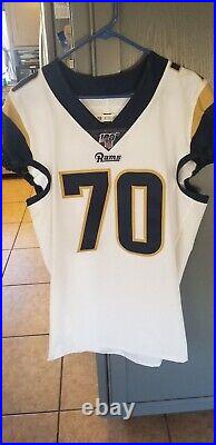 Los Angeles Rams Joe Noteboom Team/Game Issued Jersey with RARE 100 Year Shield