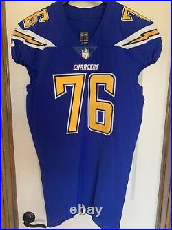 Los Angeles San Diego Chargers Game Team Issued Color Rush Jersey sz 46