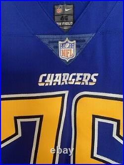 Los Angeles San Diego Chargers Game Team Issued Color Rush Jersey sz 46