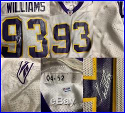 Lot of 34 Minnesota Vikings SIGNED GAME WORN TEAM ISSUED Jerseys Williams Moss