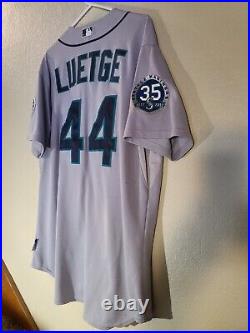 Lucas Luetge 44 Seattle Mariners Game Worn/Used Majestic Team Issued Jersey 35th