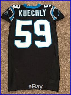 Luke Kuechly Carolina Panthers Game Issued Jersey Super Bowl 50 Patch
