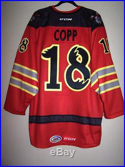 Manitoba Moose Fire Fighter Day Game Issued Not Worn Jersey Andrew Copp 18