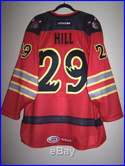 Manitoba Moose Fire Fighter Day Game Issued Not Worn Jersey Jordan Hill 29