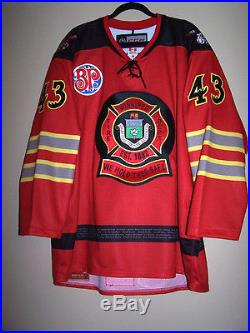 Manitoba Moose Fire Fighter Day Game Issued Not Worn Jersey Kale Kessy 43
