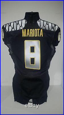 Marcus Mariota Oregon Ducks #8 Nike Team Issued Black Game Jersey 2012-2013 Rare