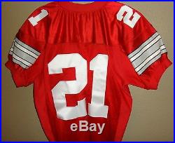 Mens 46 Nike Authentic Ohio State Buckeyes #21 Football Game Team Issued Jersey