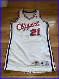 Malik Sealy #21 Los Angeles Clippers Champion Authentic Team Game Issue Jersey