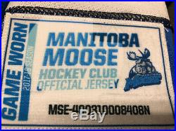 Manitoba Moose Ahl Game Issued Not Worn Navy Jersey Tucker Poolman 6