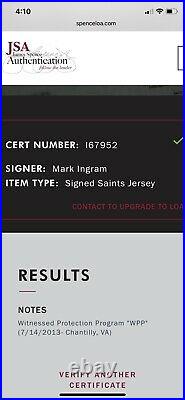 Mark Ingram New Orleans Saints Signed Team Issued Game Jersey Alabama Heisman