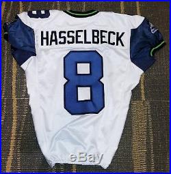 Matt Hasselbeck Seattle Seahawks Game Team Issued White Road Reebok Jersey