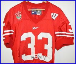 Mens Wisconsin Badgers Reebok Player Game Issued Rose Bowl Football Jersey Dayne