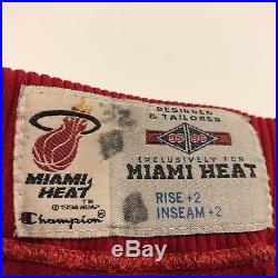 Miami Heat Pro Cut Game Issued Jersey Shorts Gold NBA Authentic 42 Hardaway