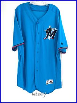 Miami Marlins Game Used Team Issued Majestic Spring Training Jersey Size 50