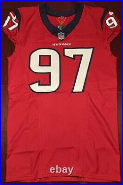 Michael Dwumfour Houston Texans NFL Team Issued Battle Red Game Jersey (Rutgers)