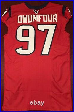 Michael Dwumfour Houston Texans NFL Team Issued Battle Red Game Jersey (Rutgers)