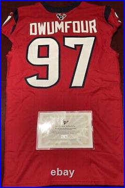 Michael Dwumfour Houston Texans NFL Team Issued Battle Red Game Jersey (Rutgers)