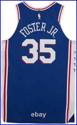 Michael Foster Jr. Philadelphia 76ers Player-Issued #35 Blue Jersey