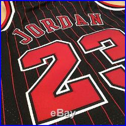 Michael Jordan Game Issued Pro Cut Chicago Bulls Adidas Black Jersey Pinstripe