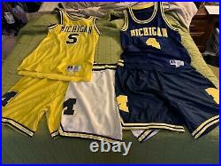 Michigan Team Issued Jerseys/Shorts Fab Five Russell Maize Navy White Game Worn