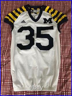 Michigan Wolverines Adidas Authentic Throwback Game Worn Used Issued Jersey 40