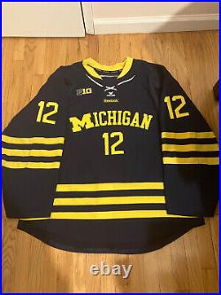 Michigan Wolverines Authentic Team Issue Game Used Worn Hockey Jersey