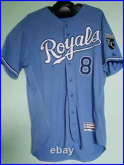 Mike Moustakas Kansas City Royals 2017 Game Team Issued Blue Jersey