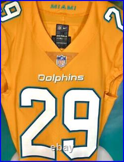 Minkah Fitzpatrick Miami Dolphins Neon Color Rush Team / Game Issued Nike Jersey