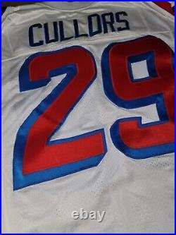 NEW ENGLAND PATRIOTS GAME ISSUED DERRICK CULLORS VTG 90s SZ. 48 STARTER JERSEY