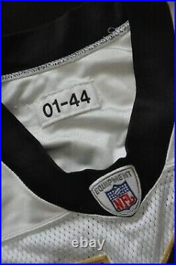NEW ORLEANS SAINTS #48 REEBOK GAME CUT ISSUED TEAM WHITE JERSEY 2001 sz 44+2