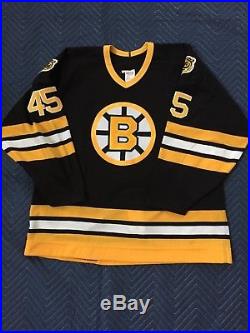 NHL Boston Bruins game-issued Sandy Moger 1994-95 playoff jersey size 54