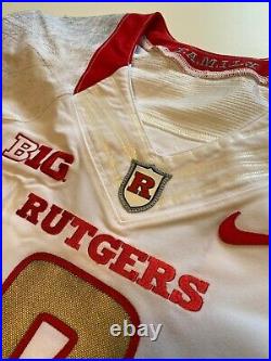 NIKE Rutgers Football Game Worn Issued Jersey Big Ten NCAA F. A. M. I. L. Y