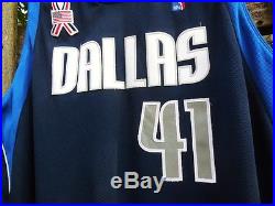 NOWITZKI 2001 Dallas Mavericks game issued Nike pro cut authentic jersey 54+4