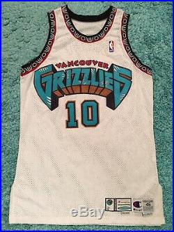 Nba jersey gamer mike bibby jersey used vancouver grizzlies jersey game issued