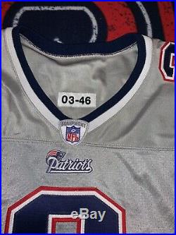 New England Patriots 2003 Silver Team Issued Reebok Game Jersey Sz 46 #3 Rare