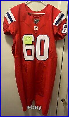 New England Patriots Jeremiah Warren Team Issued Red Alternate Throwback Jersey