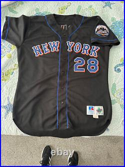 New York Mets Game Issued Worn 1999 Bobby Jones Road Black Jersey Size 48