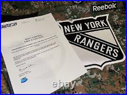 New York Rangers Ryan Malone Team Issued Military Appreciation Night Warmup