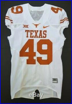 Nike Game Issued Authentic Texas Longhorns UT Football Jersey White Away #49