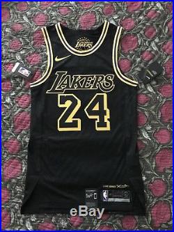 Nike Lakers Kobe Bryant Black City Authentic Jersey 40 Small Pro Cut Game Issued