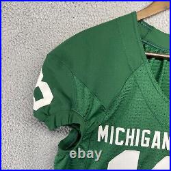 Nike Michigan State Jersey Men's 38 Green White #13 Game Worn Player Issued MSU