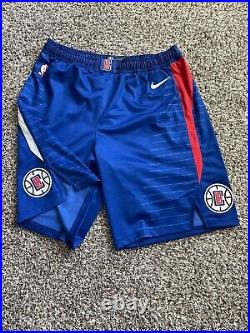 Nike NBA LA Clippers Team Issued Authentic Pro Cut Basketball Game Shorts Sz44+2