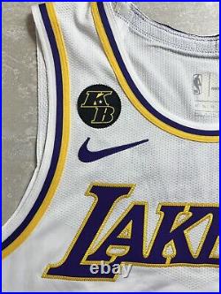 Nike NBA Lakers Game Worn Issued Jersey Dwight Howard White Kobe Patch Size 50