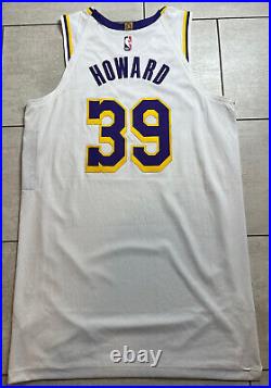 Nike NBA Lakers Game Worn Issued Jersey Dwight Howard White Kobe Patch Size 50