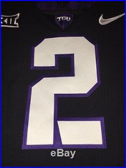 Nike TCU Horned Frogs Football Game Worn Game Issued Black Jersey #2