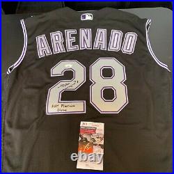 Nolan Arenado Signed Colorado Rockies Game Issued Jersey JSA COA & MLB
