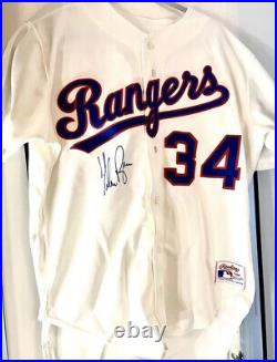 Nolan Ryan Signed Authentic Game Issued 1991 Rangers Jersey 2 Bonus Gradedcards